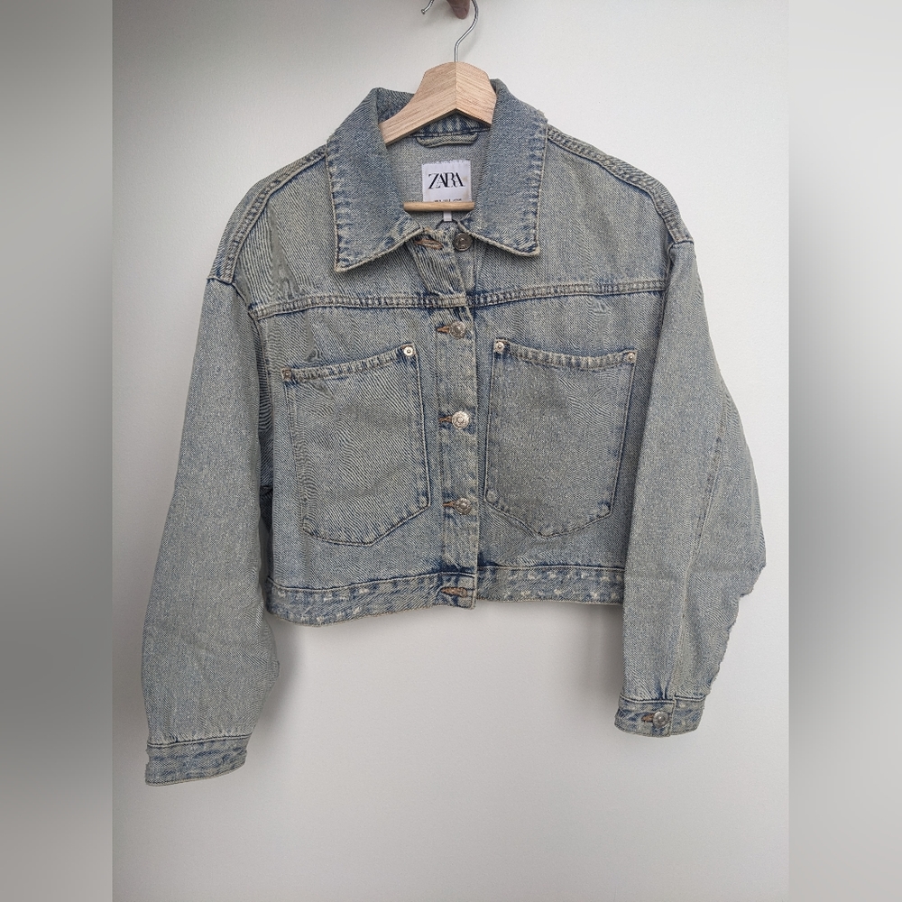 Zara Cropped Jean Jacket